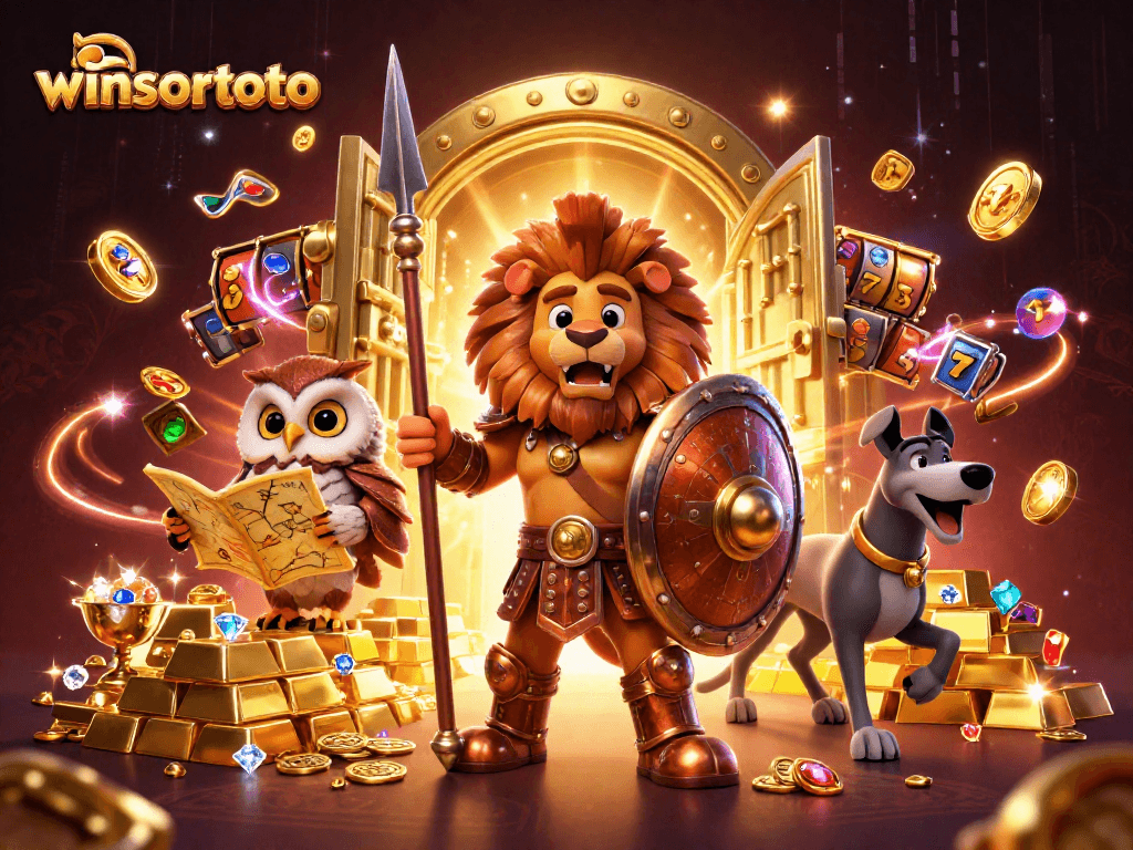 Menangkan jackpot dengan winsortoto bersama harimau Spartan, burung hantu, dan anjing greyhound yang strategis.