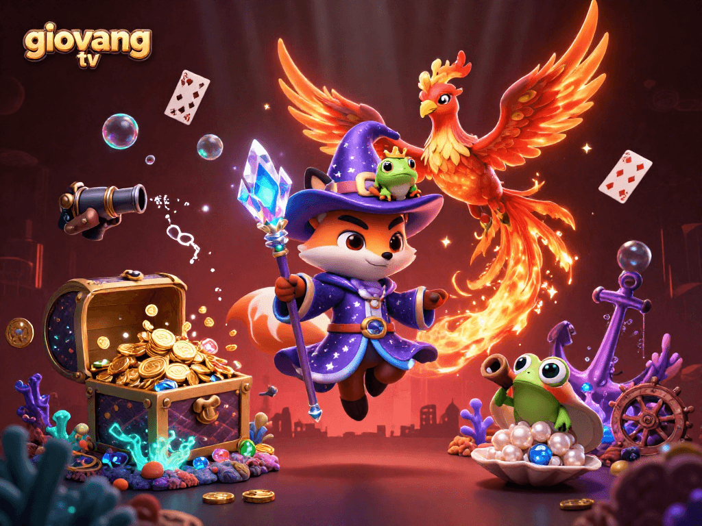 Experience thrilling wins at giovang tv with vivid gameplay and sparkling elements in a vibrant casino scene.