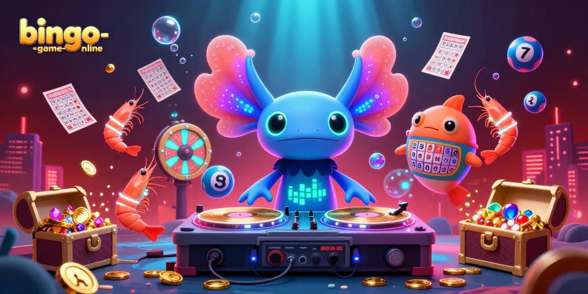 Immerse yourself in the bingo-game-online underwater party scene with vibrant characters celebrating jackpot wins!