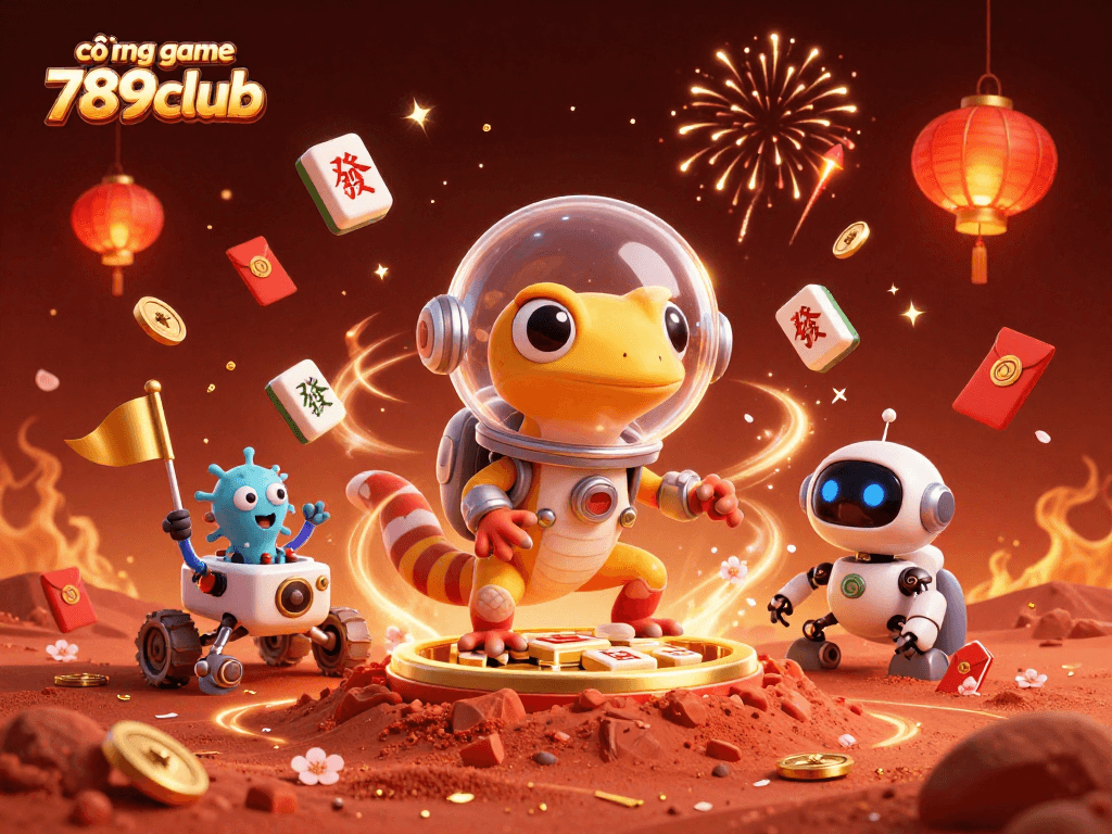 Experience the excitement of cổng game 789club with vibrant 3D casino illustrations filled with joy and celebration.