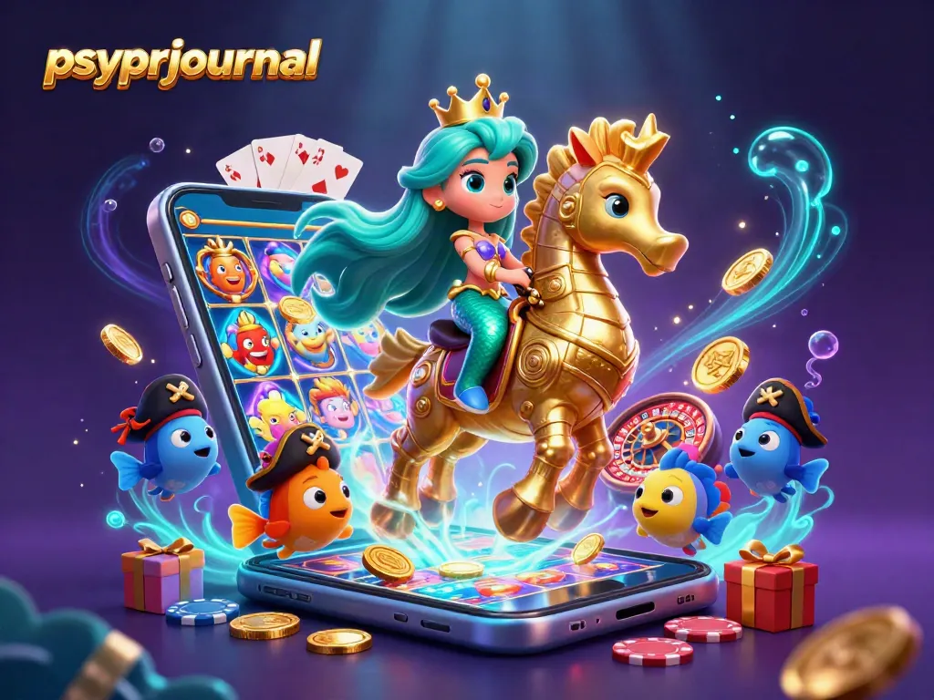 Slot permainan menarik di psyprjournal dengan karakter putri duyung dan kuda laut berkilau.