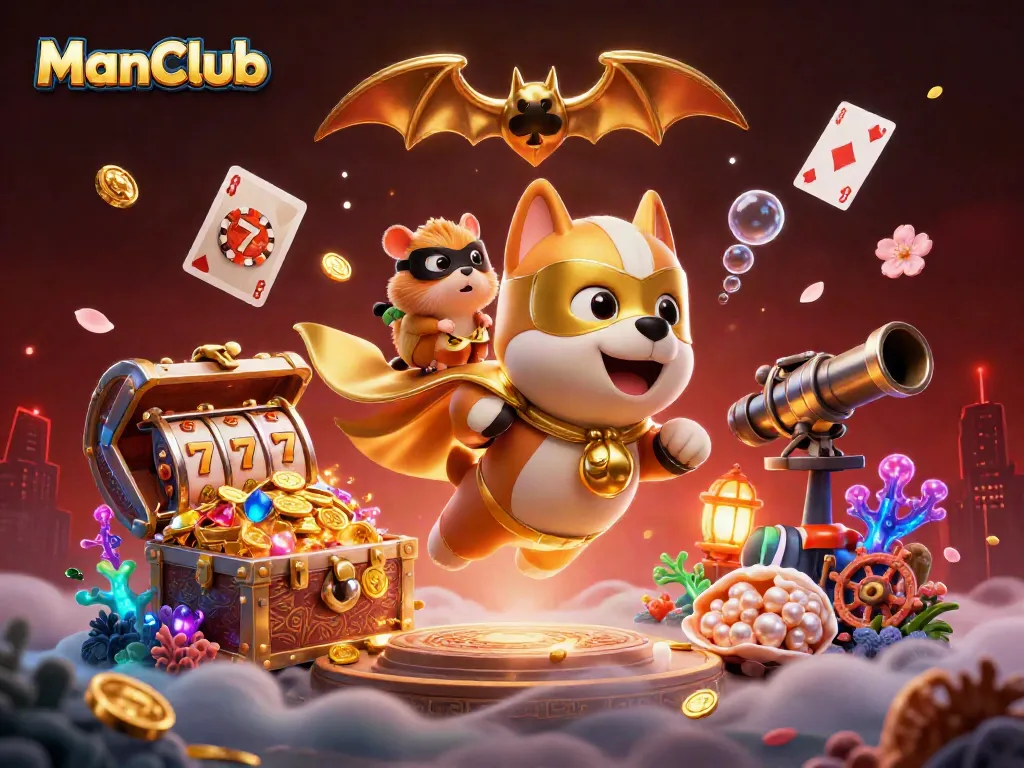 ManClub's superhero dog delivers a thrilling jackpot experience with vibrant casino elements.