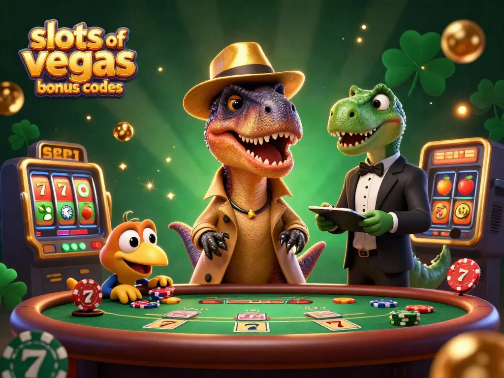 Engage with the exciting slots of vegas bonus codes through this vibrant 3D casino scene.