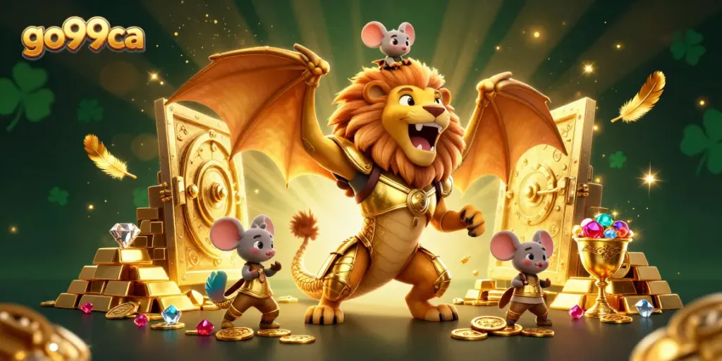 Experience thrilling gameplay with go99ca in this vibrant casino adventure illustration.