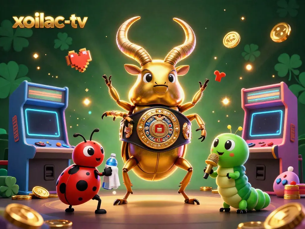 Xoilac-tv features exciting characters and colorful game elements in a dynamic casino atmosphere.