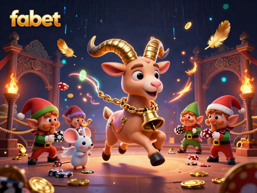 Experience thrilling gambling action at fabet's lively casino with festive characters and dynamic gameplay.