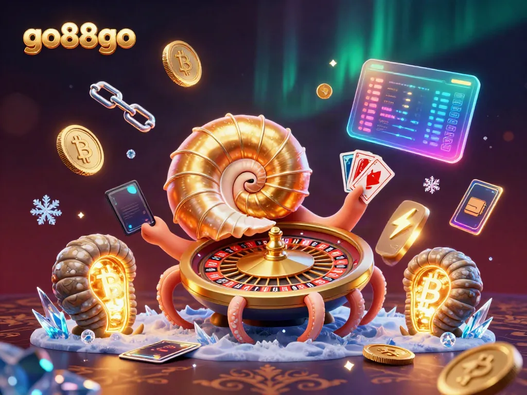 Engage with go88go's vibrant gaming world featuring a dazzling 3D nautilus roulette wheel.