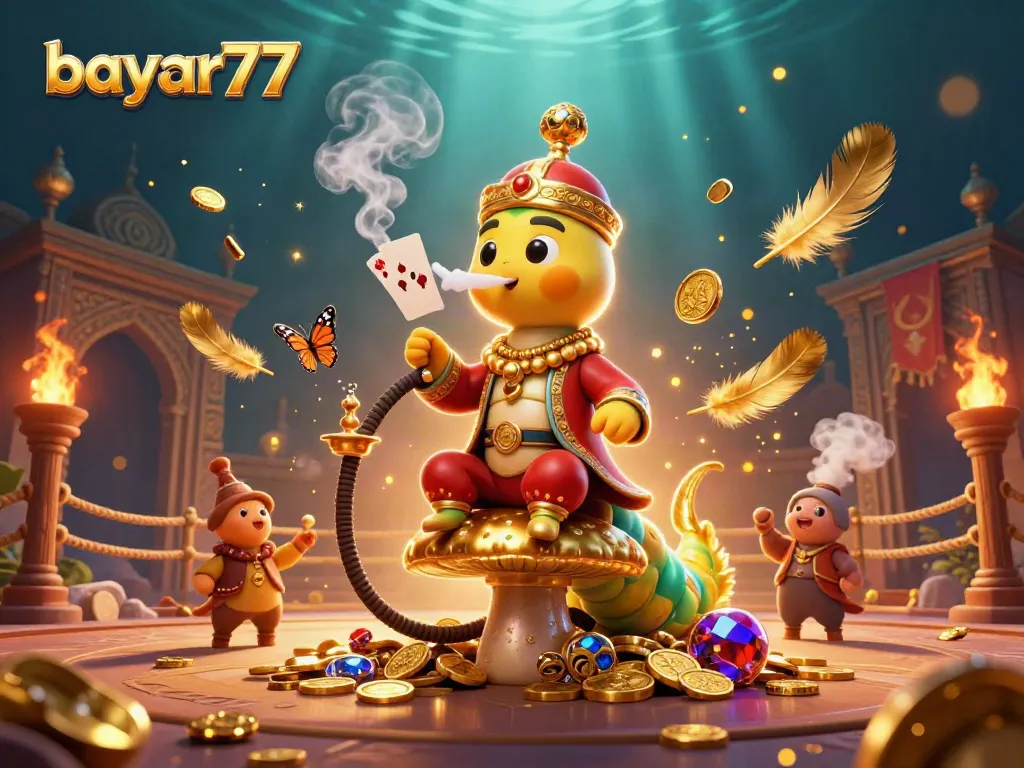 Experience seamless gameplay with bayar77's advanced gaming technology in this vibrant casino scene.