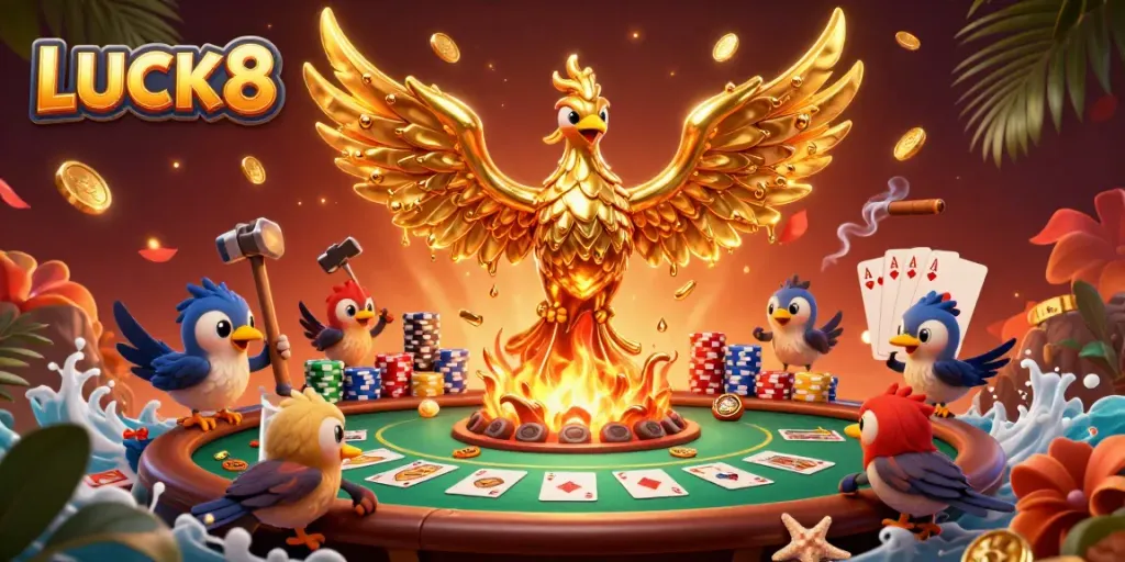 LUCK8 invites players to join an exciting online gaming experience with vibrant casino elements.
