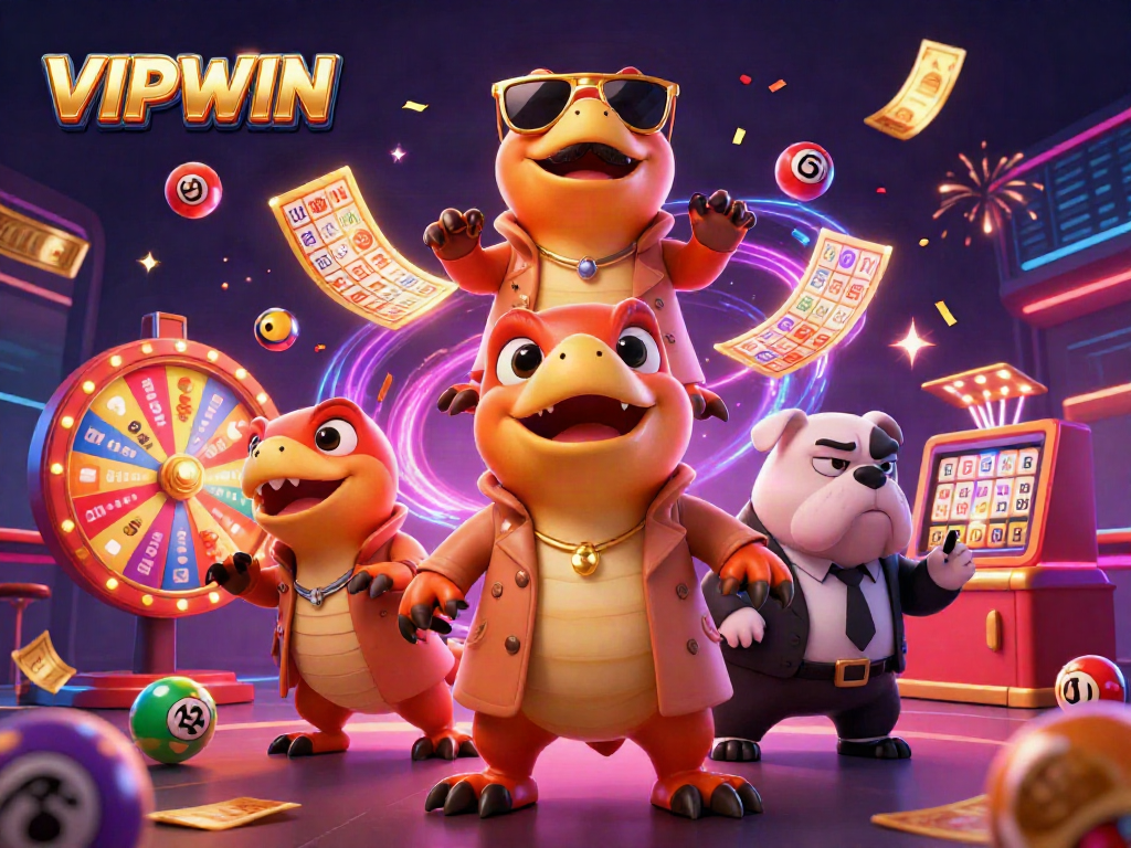 Experience the fun at VIPWIN Casino with colorful lottery balls and engaging game elements.