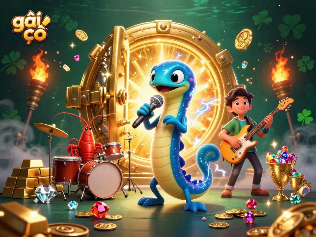Engaging underwater casino scene featuring gái gọi as a vibrant DJ with treasure elements