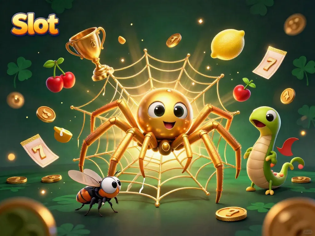 Spin the slot with exciting symbols and elements in this vibrant casino scene.