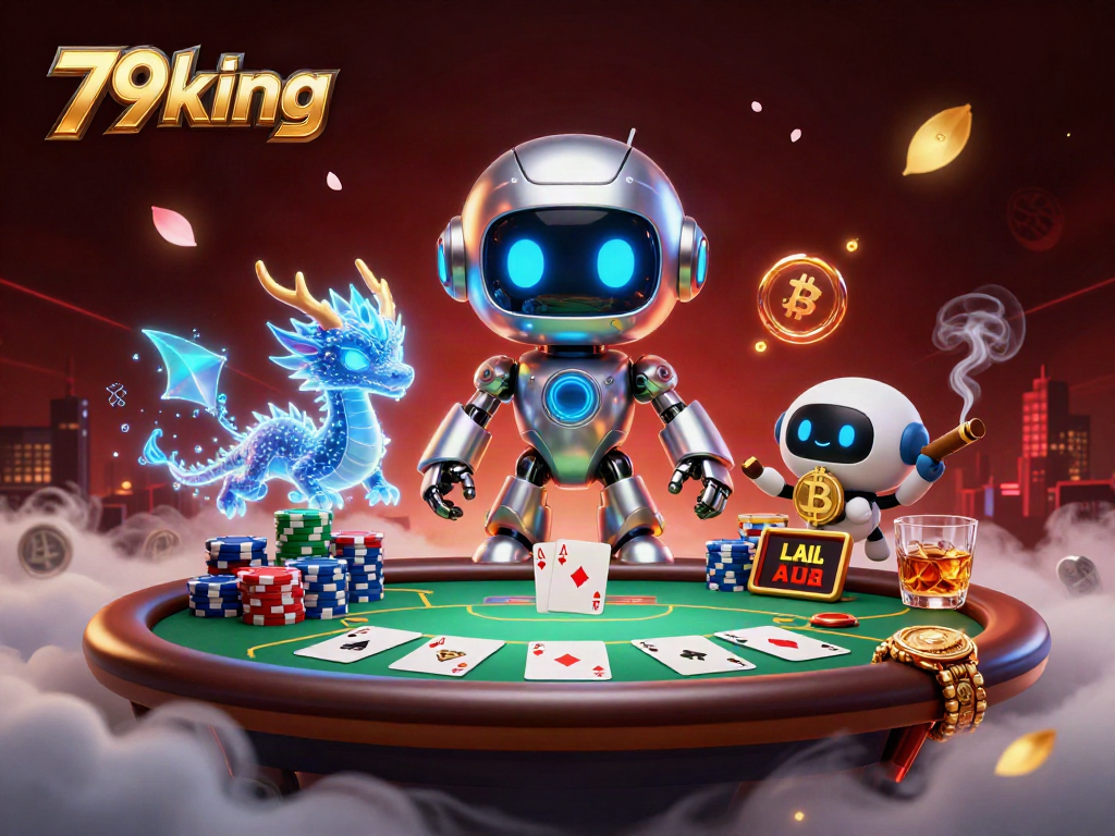 Engage with 79king at this vibrant casino scene filled with poker action and energy.