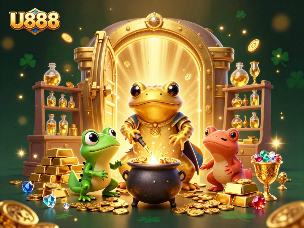 Experience the thrill of U888 casino as golden salamander alchemist transforms base metals to gold.