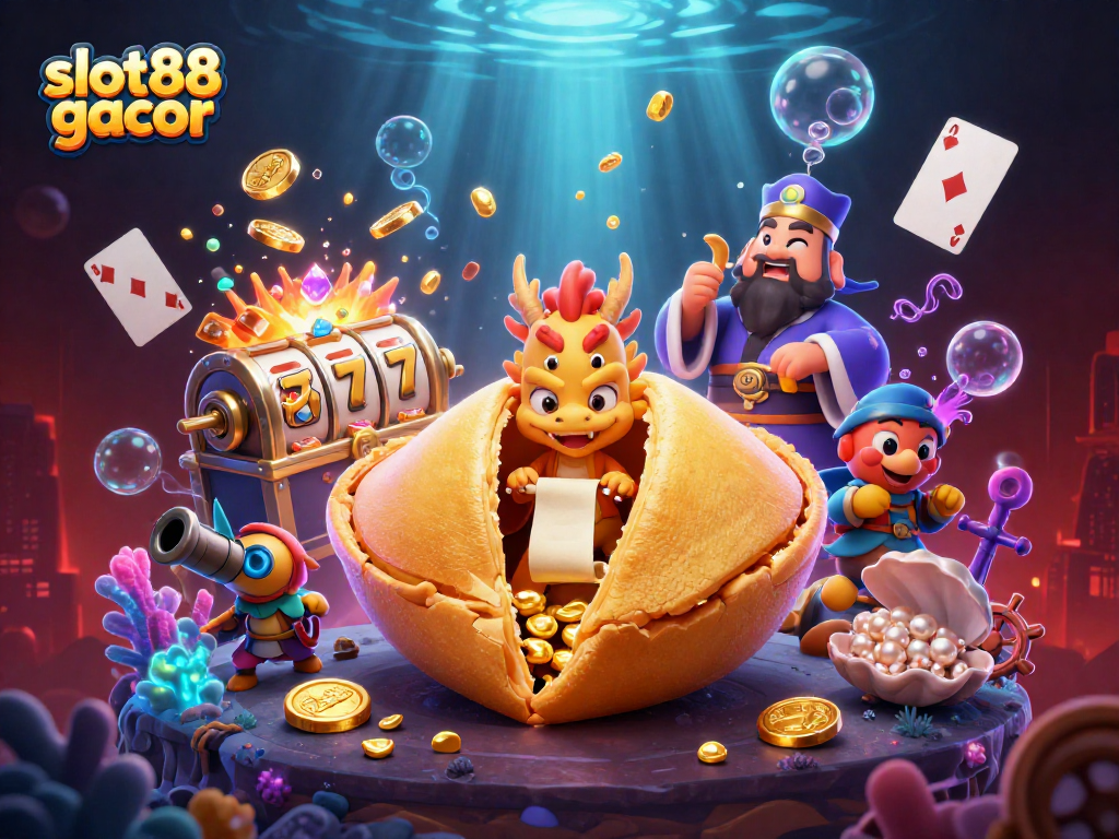 Experience winning excitement at slot88 gacor with dynamic 3D casino scene featuring thrilling game elements.