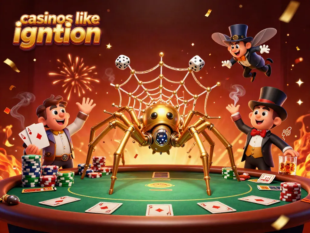 Engage with casinos like ignition for thrilling gameplay amidst vibrant, animated casino scenes.