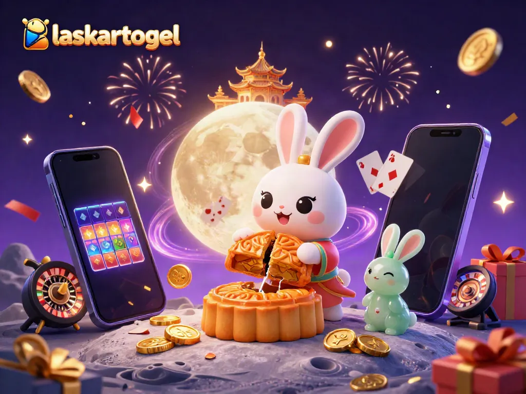 Experience exciting gameplay at laskartogel with a vibrant casino scene featuring a whimsical moon rabbit.
