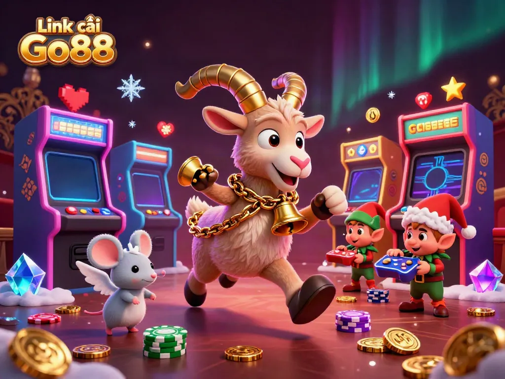 Experience thrilling gameplay with Link vào Go88 at a festive horror casino filled with colorful characters and gaming elements.