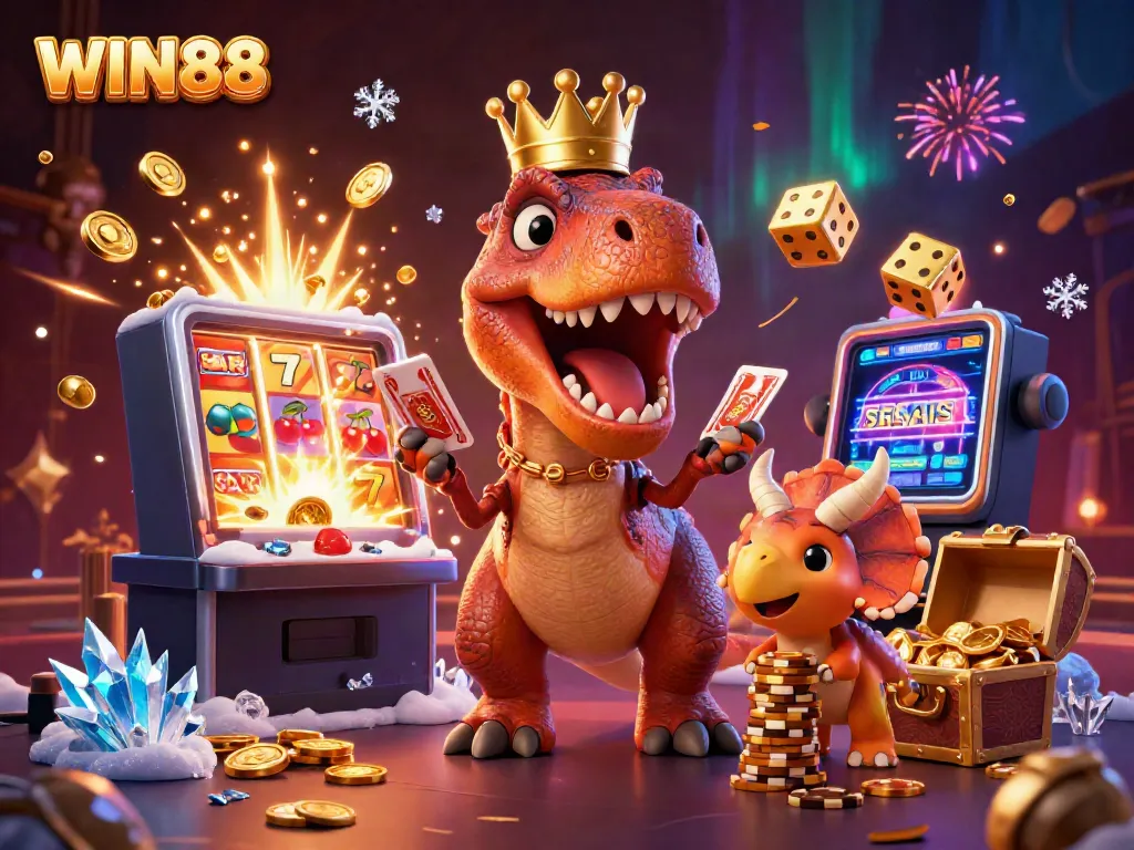 Experience WIN88 excitement with cartoon characters gaming at a vibrant casino