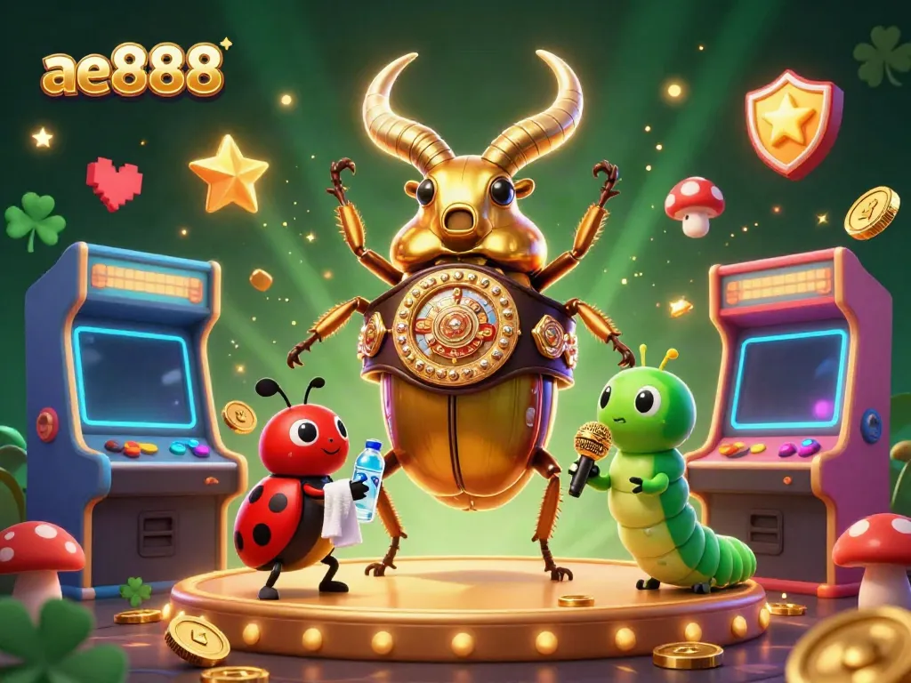 Engage in thrilling gameplay with ae888, featuring a champion beetle and dynamic game elements.