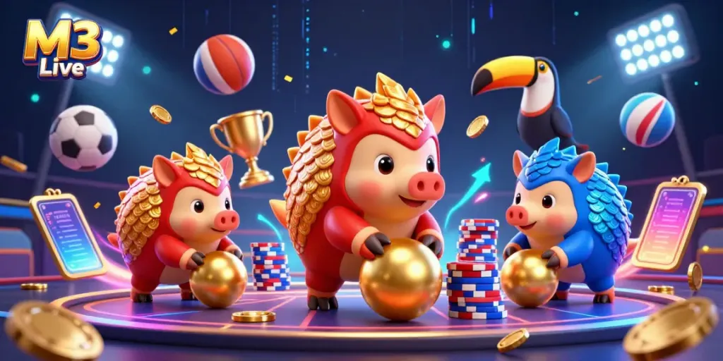 Experience thrilling gameplay with M3 Live featuring dynamic pangolins, sports elements, and immersive casino action.
