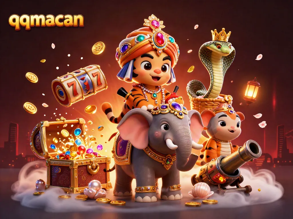 Engage in thrilling gameplay with qqmacan's vibrant casino action featuring rich 3D characters and elements.